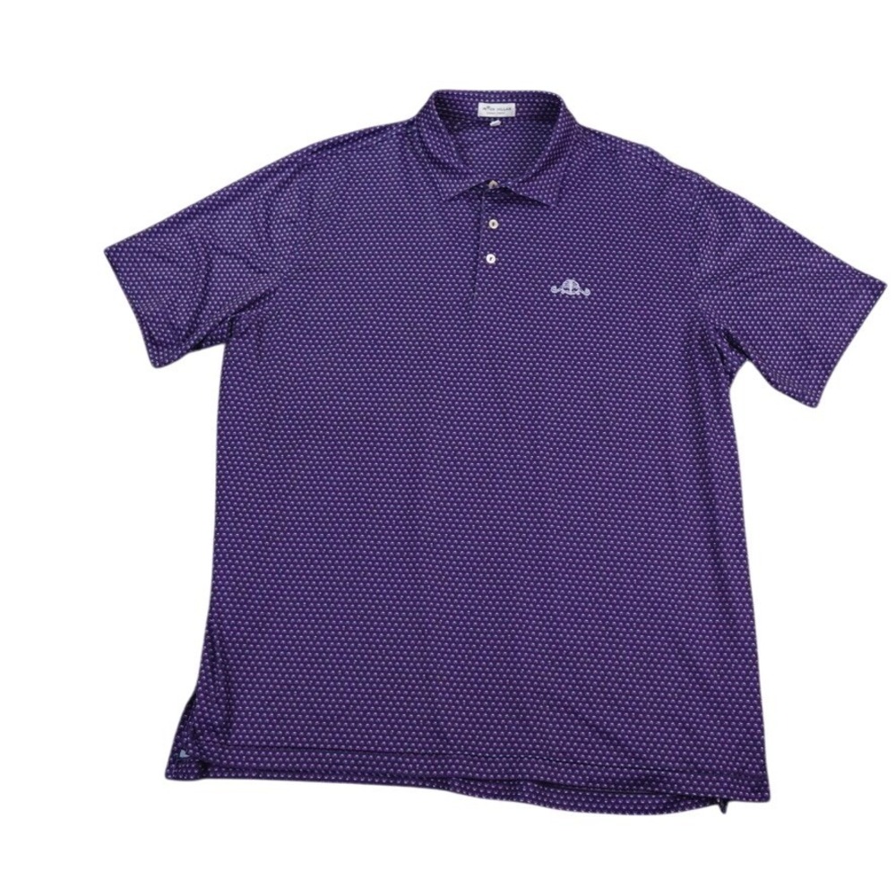 Peter Millar Summer Comfort Pint Night Performance Shirt XL Purple AOP Polo